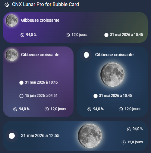 Exemple de CNX Lunar Pro for Bubble Card